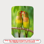 1-Piece Parrot Lovebirds Nature Green Cute Vibrant  Suitcase Luggage Cover, Stretch Protective Sleeve