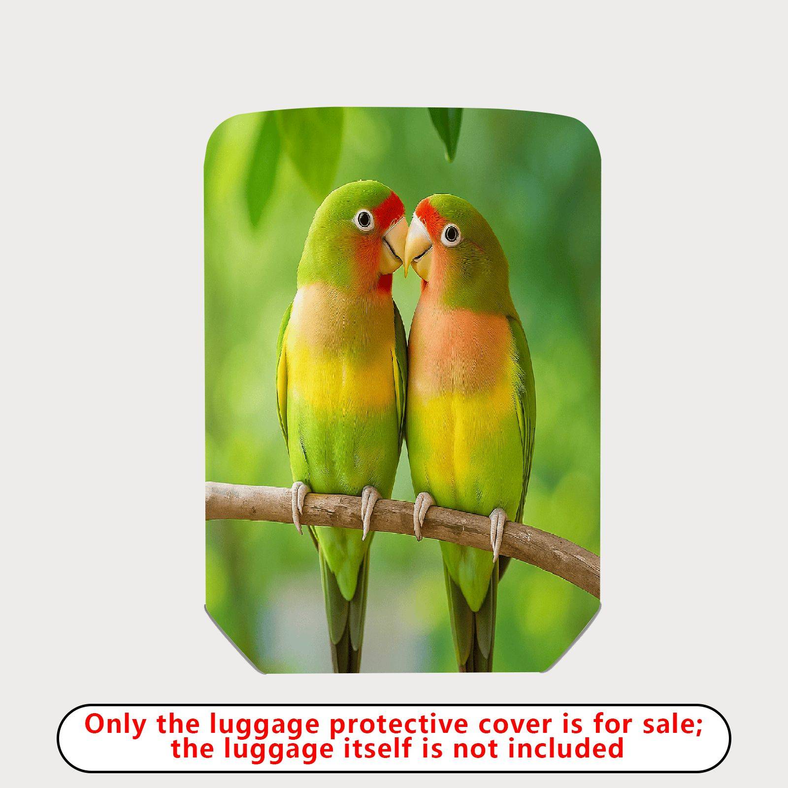 1-Piece Parrot Lovebirds Nature Green Cute Vibrant  Suitcase Luggage Cover, Stretch Protective Sleeve