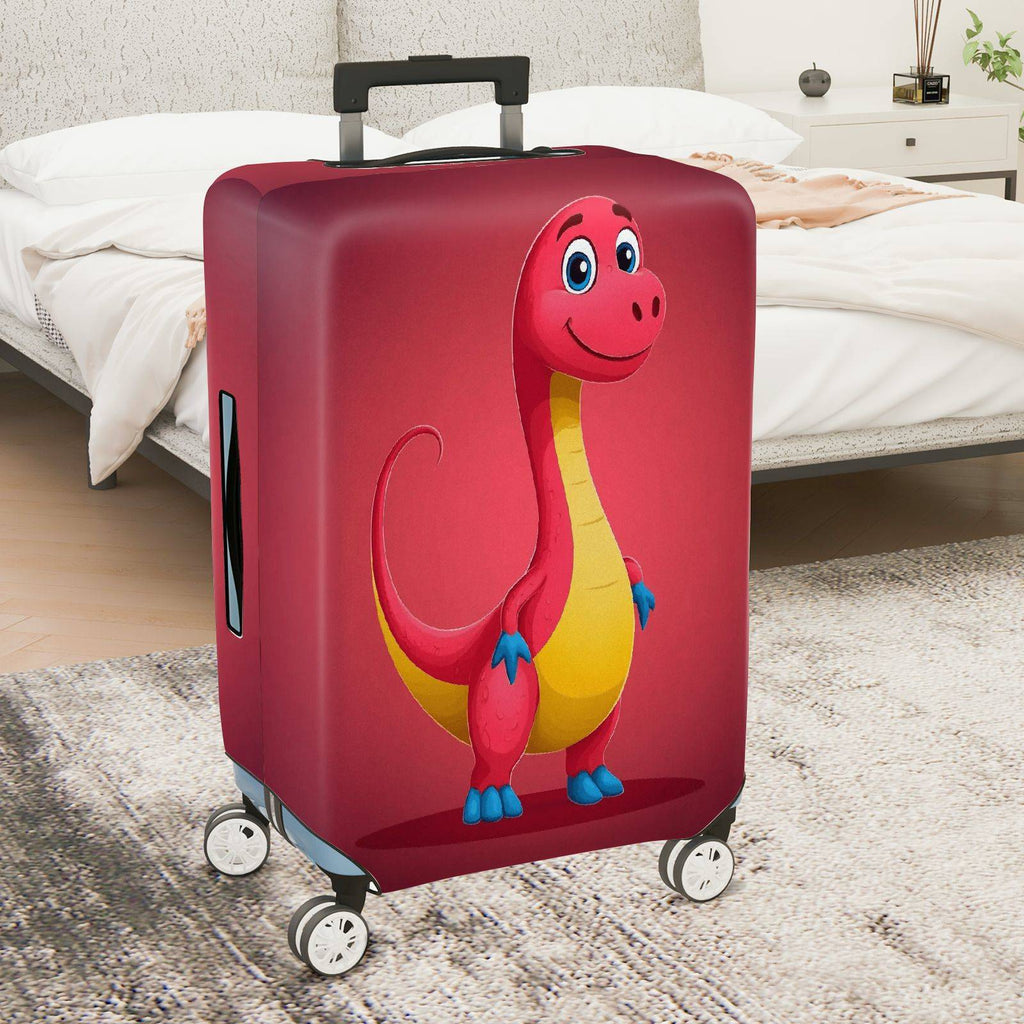 1-Piece Dinosaur Red Fun Cute Animal Travel  Suitcase Luggage Cover, Stretch Protective Sleeve