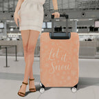 1-Piece Snowflake Winter Holiday Christmas Festive Snow  Suitcase Luggage Cover, Stretch Protective Sleeve