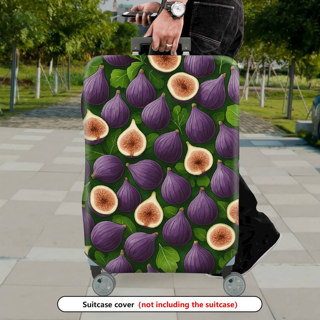 1-Piece Fig Leaf Fruit Nature Travel Holiday  Suitcase Luggage Cover, Stretch Protective Sleeve