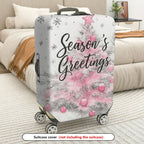 1-Piece Holiday Christmas Pink Tree Festive Greetings Seasonal  Suitcase Luggage Cover, Stretch Protective Sleeve