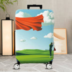1-Piece Sky Landscape Golfing Red Flag Countryside  Suitcase Luggage Cover, Stretch Protective Sleeve