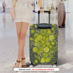 1-Piece Abstract Green Swirl Circle Artistic Unique Eye-catching  Suitcase Luggage Cover, Stretch Protective Sleeve