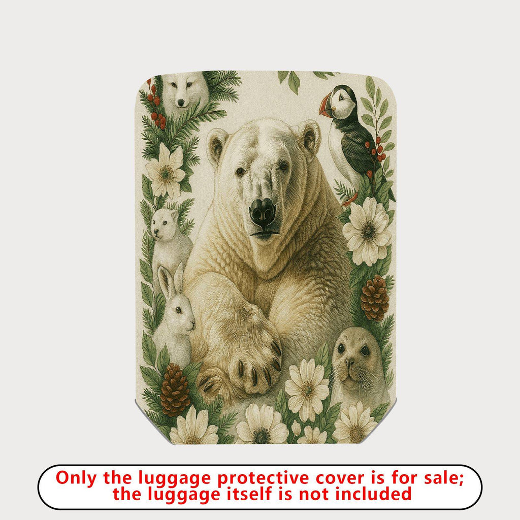 1-Piece Animal Forest Nature Floral Bear Scenic  Suitcase Luggage Cover, Stretch Protective Sleeve