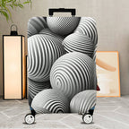 1-Piece Monochrome Striped Abstract Geometric Illusion Artistic  Suitcase Luggage Cover, Stretch Protective Sleeve
