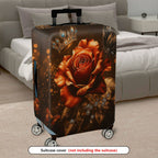 1-Piece Crown Rose Butterfly Floral Luxury Sparkling  Suitcase Luggage Cover, Stretch Protective Sleeve