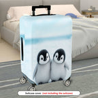 1-Piece Cute Adorable Winter Penguin Snow Friends  Suitcase Luggage Cover, Stretch Protective Sleeve