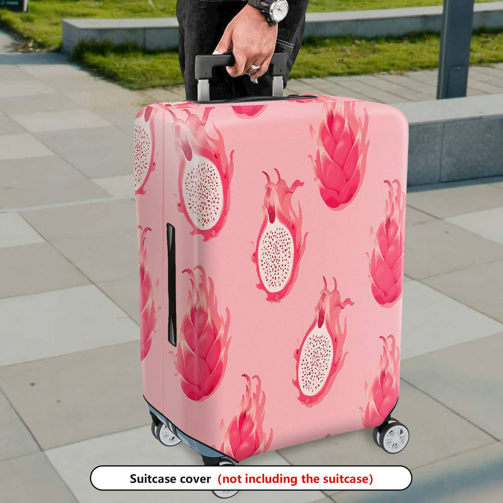 1-Piece Pink Dragon Fruit Pattern Travel Vacation Holiday Fruit  Suitcase Luggage Cover, Stretch Protective Sleeve
