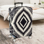 1-Piece Tribal Geometric Diamond Pattern Black White  Suitcase Luggage Cover, Stretch Protective Sleeve