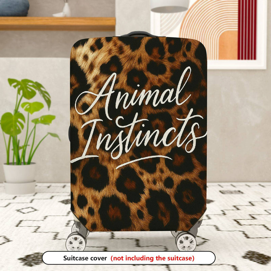 1-Piece Animal Instincts Leopard Print Wild Pattern Bold Style Travel  Suitcase Luggage Cover, Stretch Protective Sleeve