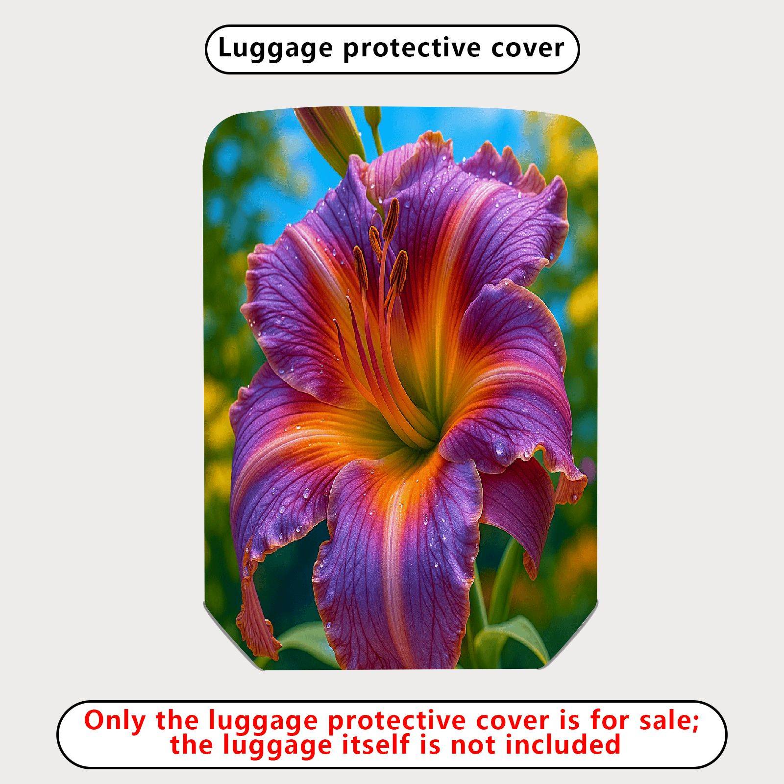 1-Piece Flower Pattern Colorful Artistic Vibrant Nature Beautiful  Suitcase Luggage Cover, Stretch Protective Sleeve