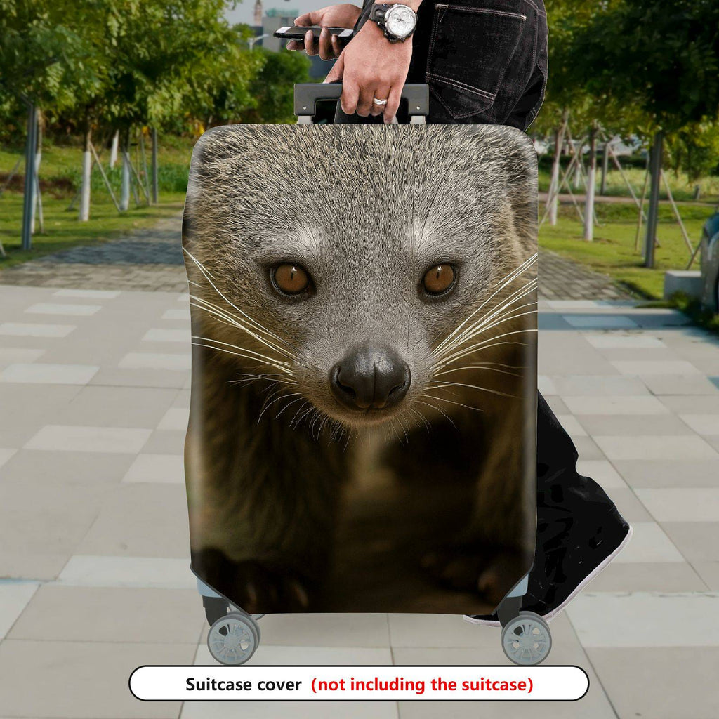 1-Piece Animal Wildlife Close-up Nature Photography Gray  Suitcase Luggage Cover, Stretch Protective Sleeve