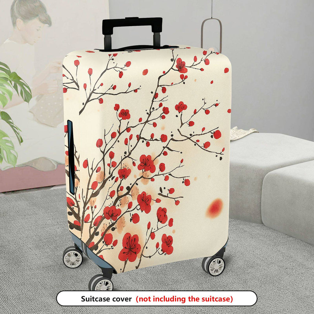 1-Piece Elegant Sakura Floral Branch Pattern Travel  Suitcase Luggage Cover, Stretch Protective Sleeve