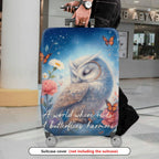 1-Piece Floral Owl Butterfly Starry Nature Dreamy  Suitcase Luggage Cover, Stretch Protective Sleeve