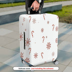 1-Piece Christmas Snowflakes Candy Cane Festive Travel Holiday  Suitcase Luggage Cover, Stretch Protective Sleeve