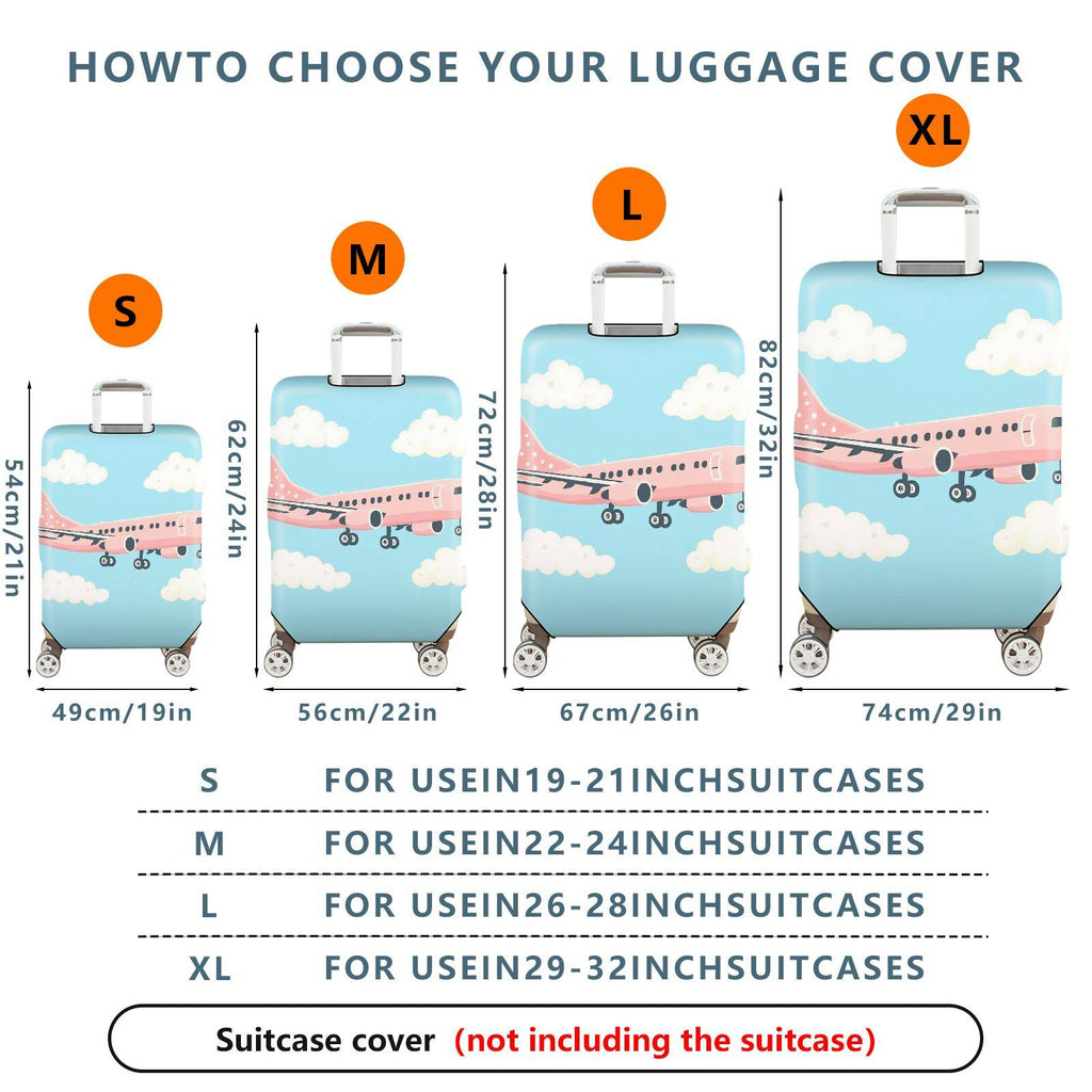 1-Piece Airplane Cloud Sky Travel Luggage  Suitcase Luggage Cover, Stretch Protective Sleeve