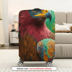 1-Piece Vibrant Parrot Bird Colorful Nature Artistic Wildlife  Suitcase Luggage Cover, Stretch Protective Sleeve