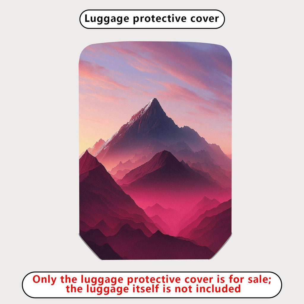 1-Piece Mountain Sunset Landscape Scenic Artistic Vibrant  Suitcase Luggage Cover, Stretch Protective Sleeve