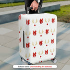 1-Piece Holiday Reindeer Bow Festive Cheerful Joyful  Suitcase Luggage Cover, Stretch Protective Sleeve