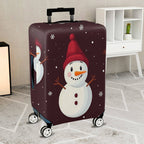 1-Piece Snowman Winter Festive Holiday Cheer  Suitcase Luggage Cover, Stretch Protective Sleeve