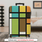 1-Piece Colorful Abstract Geometric Pattern Art  Suitcase Luggage Cover, Stretch Protective Sleeve