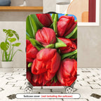 1-Piece Floral Red Tulip Bloom Nature Art  Suitcase Luggage Cover, Stretch Protective Sleeve