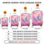 1-Piece Colorful Butterfly Floral Shimmer Watercolor Fantasy  Suitcase Luggage Cover, Stretch Protective Sleeve