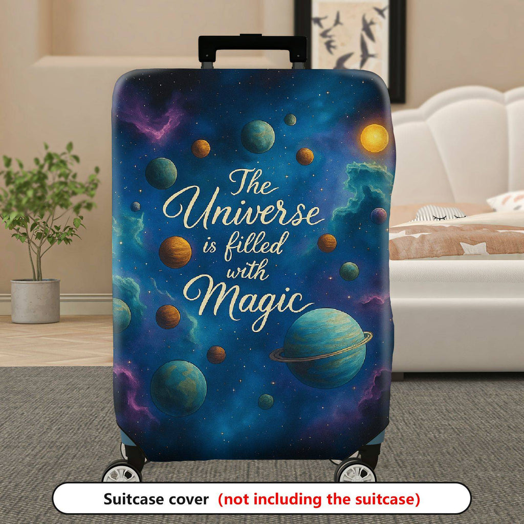 1-Piece Universe Galaxy Space Magic Cosmic Celestial  Suitcase Luggage Cover, Stretch Protective Sleeve