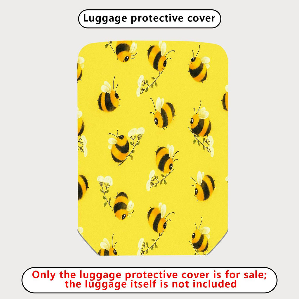 1-Piece Yellow Bee Floral Nature Cute Pattern  Suitcase Luggage Cover, Stretch Protective Sleeve
