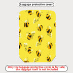 1-Piece Yellow Bee Floral Nature Cute Pattern  Suitcase Luggage Cover, Stretch Protective Sleeve