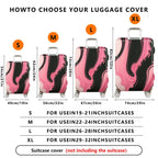 1-Piece Pink Black Abstract Fluid Artistic Modern Stylish  Suitcase Luggage Cover, Stretch Protective Sleeve