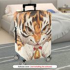 1-Piece Animal Tiger Pattern Protector Bells Ears Whiskers  Suitcase Luggage Cover, Stretch Protective Sleeve