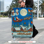 1-Piece Christmas Winter Santa Snowman Reindeer Holiday  Suitcase Luggage Cover, Stretch Protective Sleeve