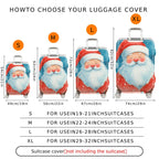 1-Piece Santa Claus Christmas Winter Snow Holiday  Suitcase Luggage Cover, Stretch Protective Sleeve