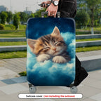 1-Piece Cute Sleepy Kitten Cloud Starry Dream  Suitcase Luggage Cover, Stretch Protective Sleeve