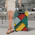 1-Piece Colorful Geometric Abstract Art Modern Unique  Suitcase Luggage Cover, Stretch Protective Sleeve