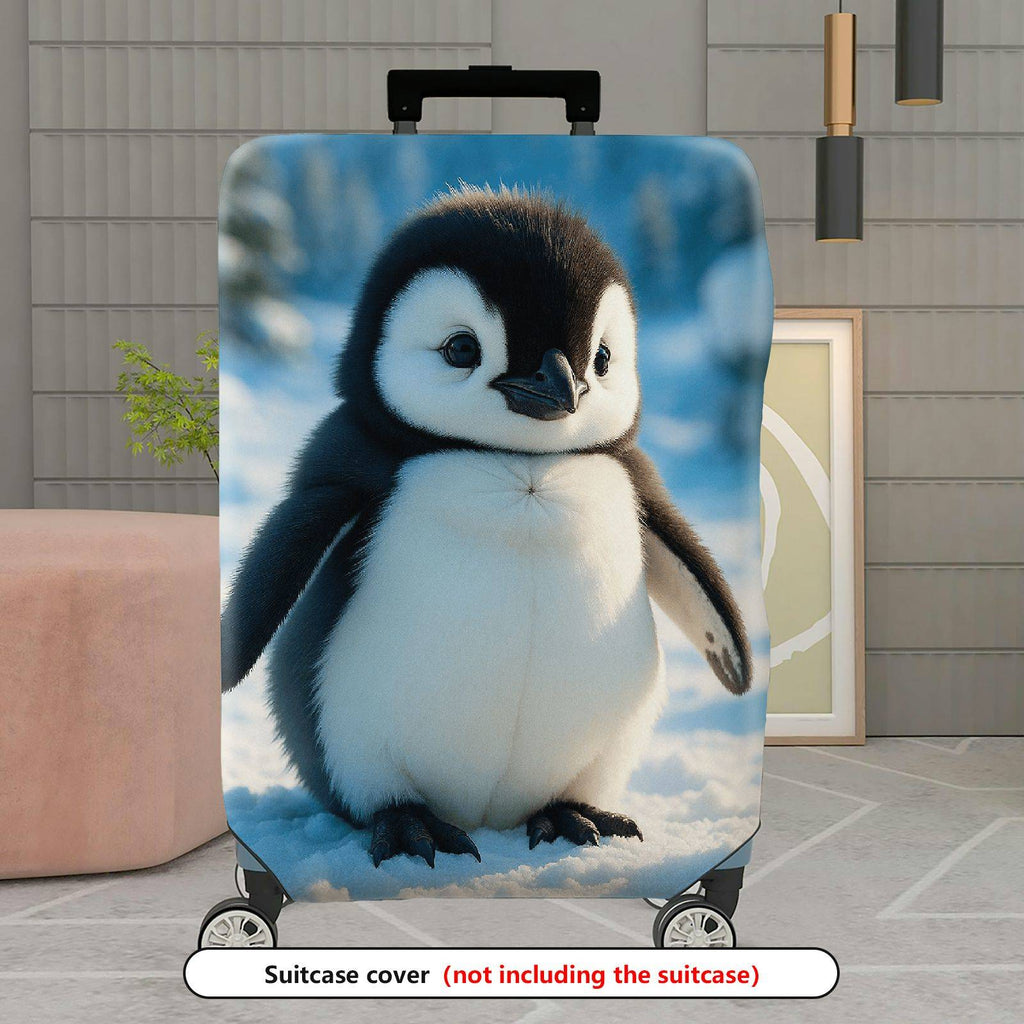 1-Piece Cute Adorable Penguin Winter Snow Animal  Suitcase Luggage Cover, Stretch Protective Sleeve