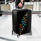 1-Piece Black Colorful Geometric Triangle Pattern  Suitcase Luggage Cover, Stretch Protective Sleeve