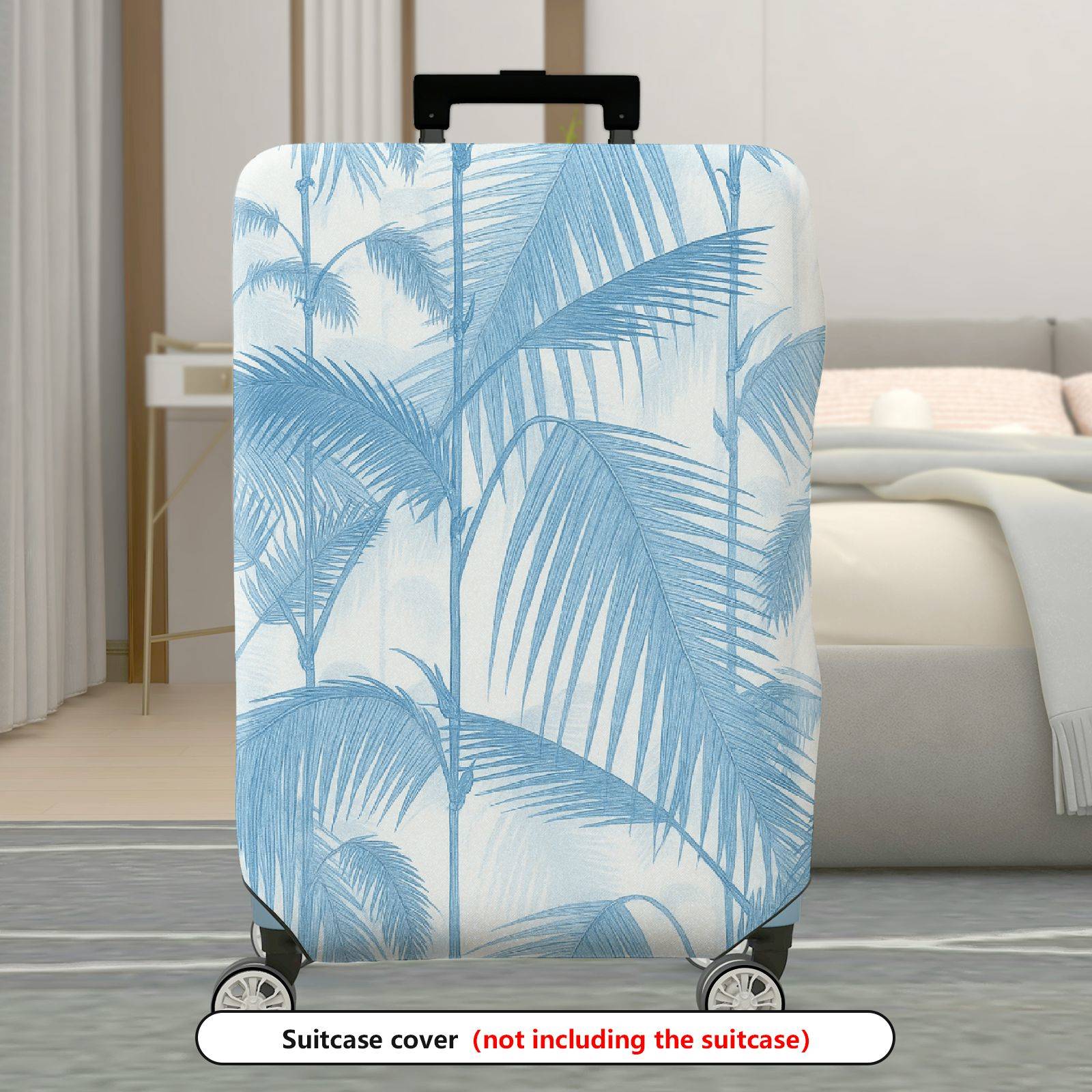 1-Piece Blue Palm Tree Tropical Nature Landscape Artistic Pattern  Suitcase Luggage Cover, Stretch Protective Sleeve