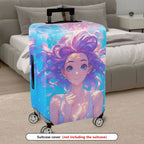 1-Piece Anime Art Colorful Abstract Fantasy Girl  Suitcase Luggage Cover, Stretch Protective Sleeve