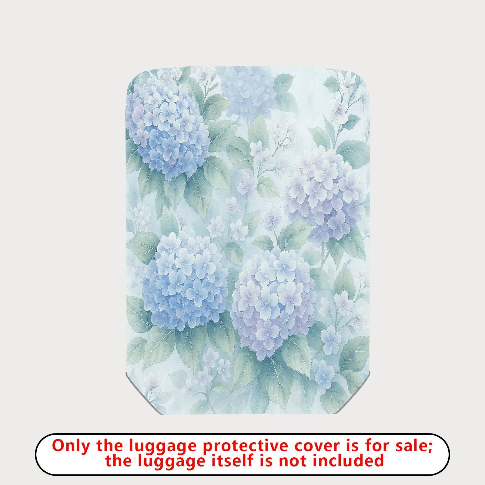 1-Piece Floral Hydrangea Leaf Pastel Nature Artistic  Suitcase Luggage Cover, Stretch Protective Sleeve