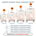 1-Piece Cat Plant Watercolor Pink Cute Stylish Modern  Suitcase Luggage Cover, Stretch Protective Sleeve