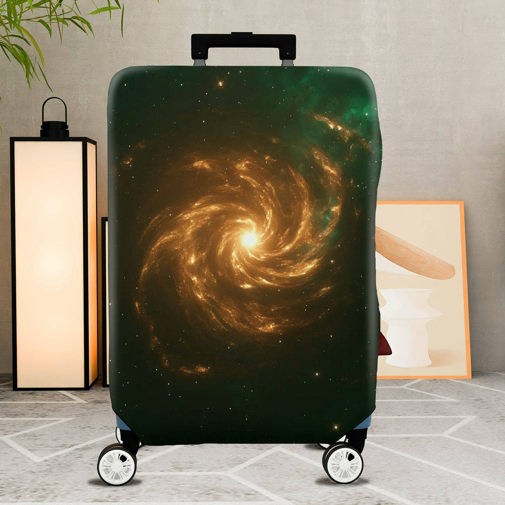 1-Piece Galaxy Nebula Cosmic Swirl Starry Glow  Suitcase Luggage Cover, Stretch Protective Sleeve
