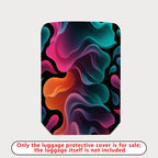 1-Piece Abstract Colorful Fluid Wave Pattern  Suitcase Luggage Cover, Stretch Protective Sleeve