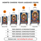 1-Piece Santa Claus Christmas Holiday Festive Winter Cheer  Suitcase Luggage Cover, Stretch Protective Sleeve