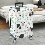 1-Piece Cow Floral  Cute Happy Elegant  Suitcase Luggage Cover, Stretch Protective Sleeve
