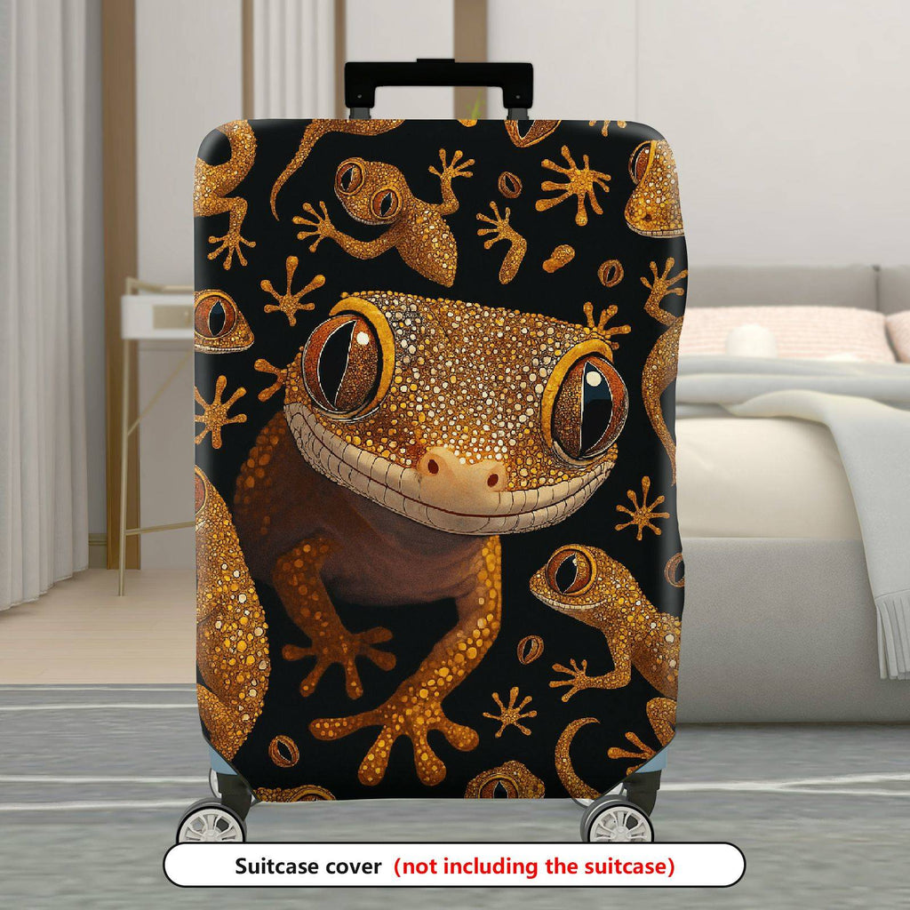 1-Piece Gecko Reptile Animal  Cute Fun  Suitcase Luggage Cover, Stretch Protective Sleeve