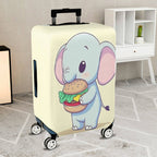 1-Piece Cute  Elephant Burger Fun Travel  Suitcase Luggage Cover, Stretch Protective Sleeve