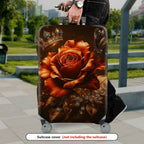 1-Piece Crown Rose Butterfly Floral Luxury Sparkling  Suitcase Luggage Cover, Stretch Protective Sleeve